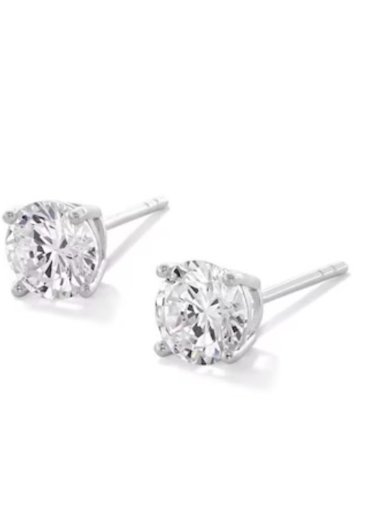 Banter Jewelry - Banter 6mm Cubic Zirconia Stud Earrings Set in Sterling Silver